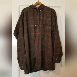 Van Heusen 417 activewear, XL men's long sleeved shirt, 100% acrylic, brown